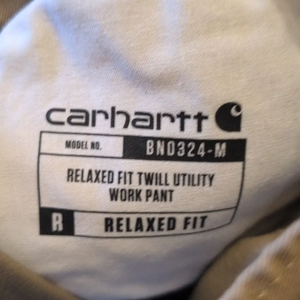 Carhartt Relaxed Fit Twill Utility Work Pant Khaki Tan Color Cargo Size 34 X 32